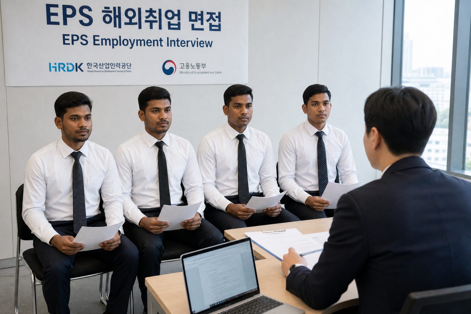 현지 면접 장면