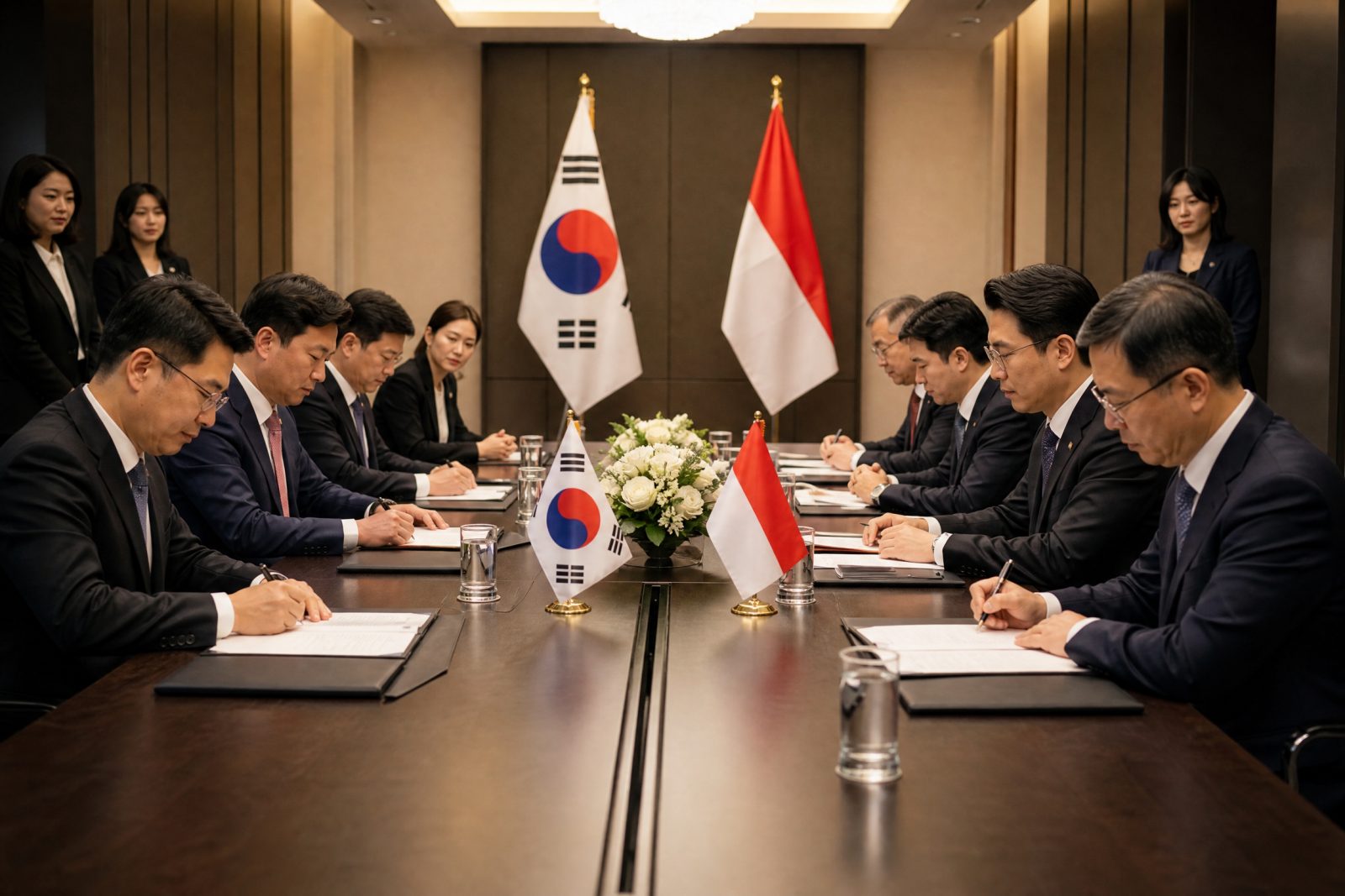 협약 서명 장면